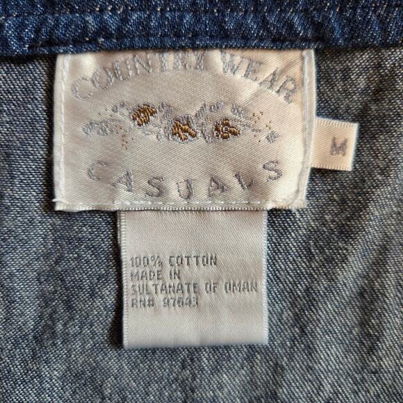 Country Wear Y2K Womens Denim Midi Dress Size M Countryside Western Grannycore - Picture 7 of 10